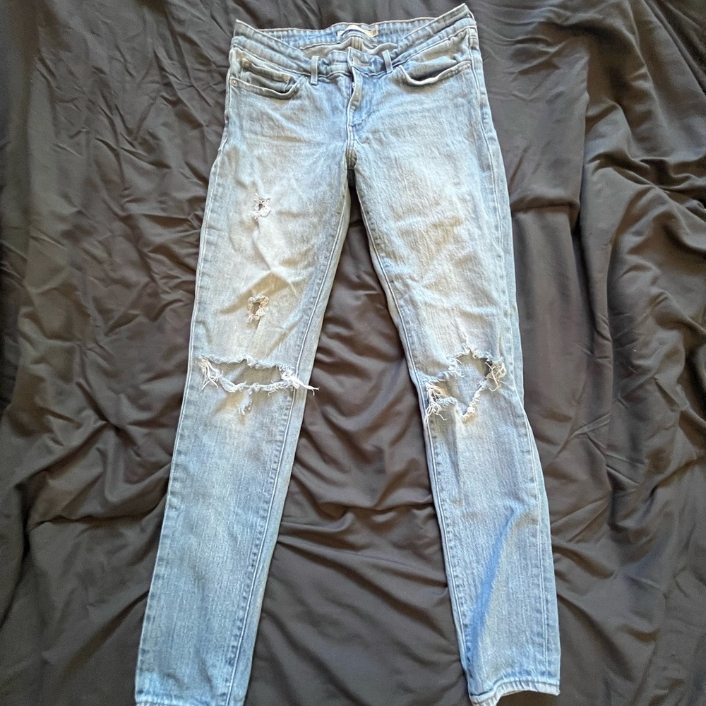 Levi Light Blue Distressed Skinny Jeans